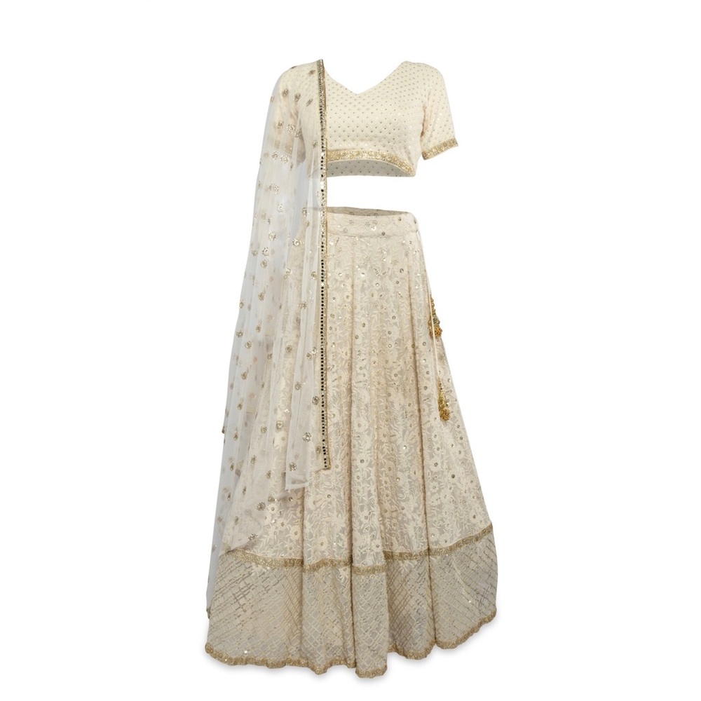 White Embroidered Lehenga